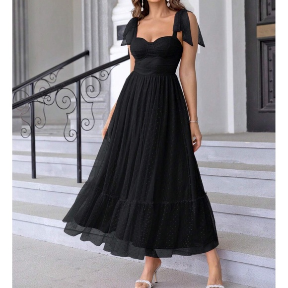 Dresses & Skirts - Classic Swiss Dot Formal Party Wedding Maxi Dress